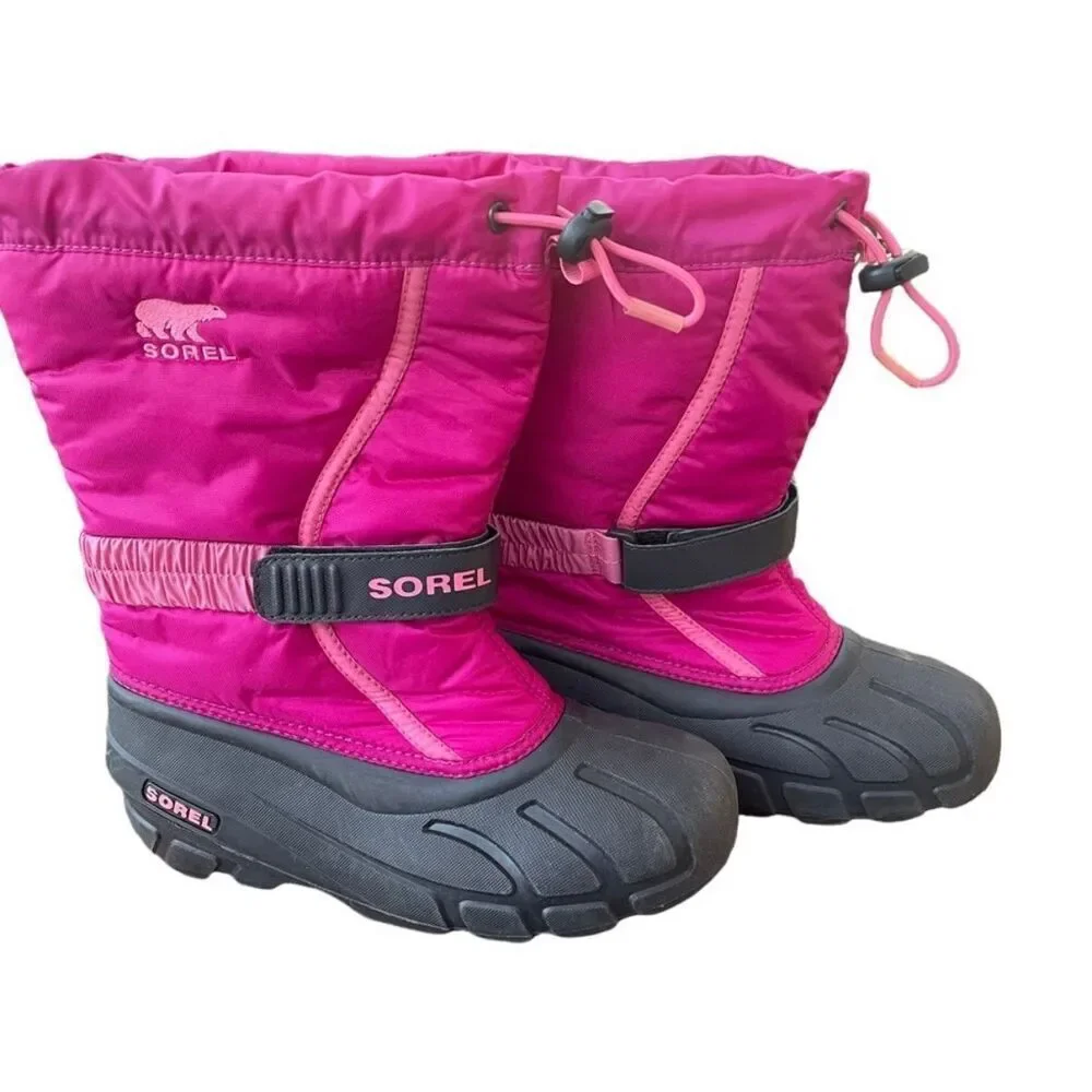 Sorel Big Kids Size 4 Flurry Boots Blooming Pink Winter Snow Waterproof Thermal